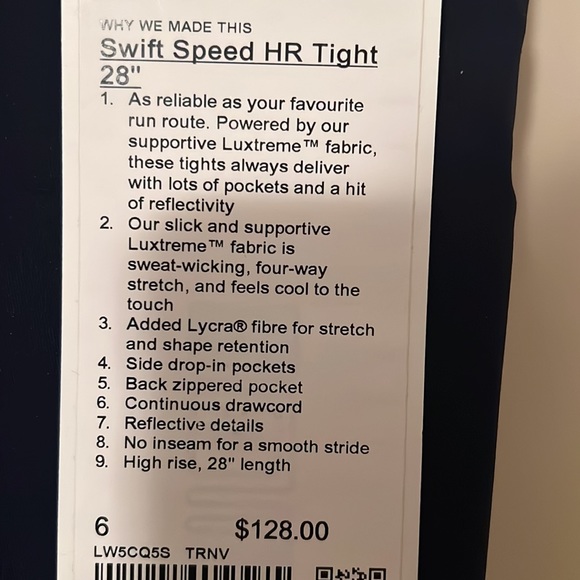 Swift Speed HR Tight 28” Navy Blue - Picture 2 of 3